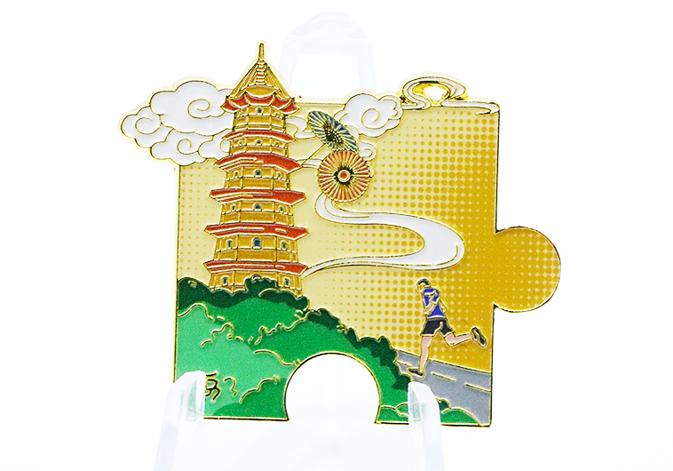拼图徽章_城市文创徽章定制