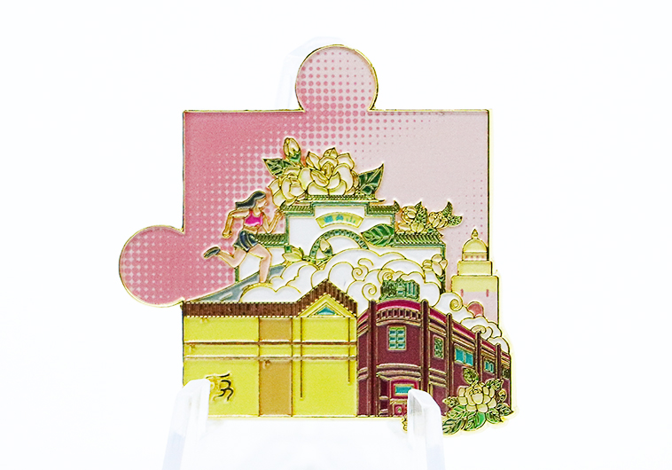 拼图徽章_城市文创徽章定制