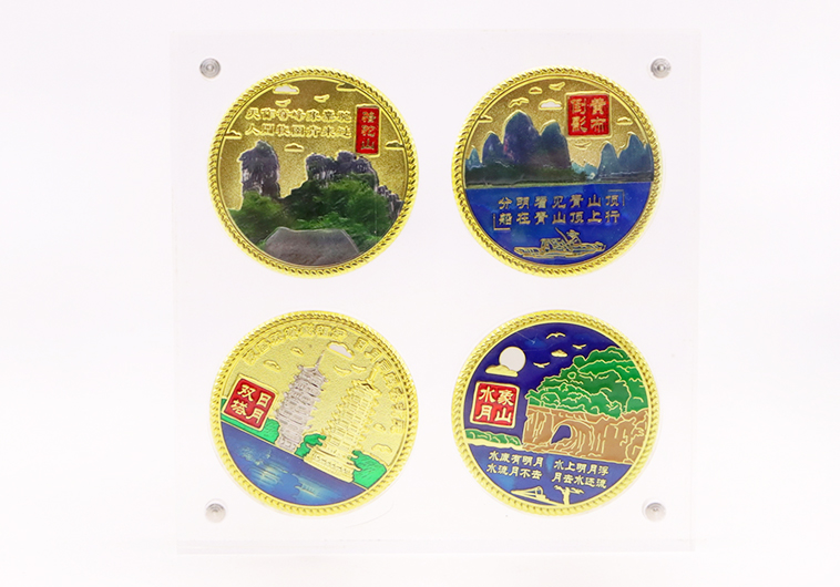 景区纪念币定制，金属纪念币，纪念币图案印刷